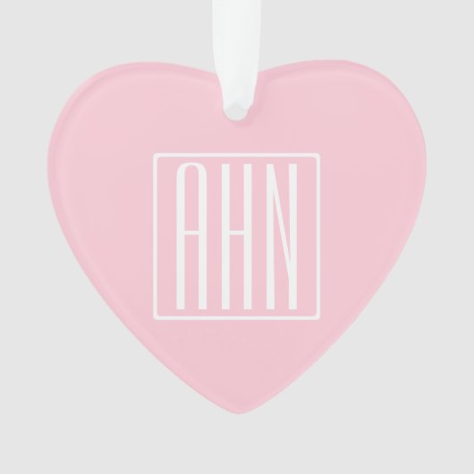 Initiales Monogramme | Blanc Sur Rose Clair (devant)
