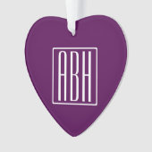 Initiales Monogramme | Blanc Sur Violet Foncé (devant)