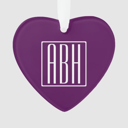 Initiales Monogramme | Blanc Sur Violet Foncé (devant)