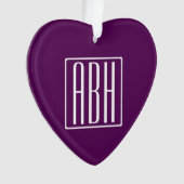 Initiales Monogramme | Blanc Sur Violet Foncé (devant)