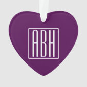 Initiales Monogramme | Blanc Sur Violet Foncé (dos)