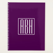 Initiales Monogramme | Blanc Sur Violet Foncé (Devant)