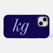 Initiales Monogramme Bleu Élégant Moderne (Verso Horizontal)