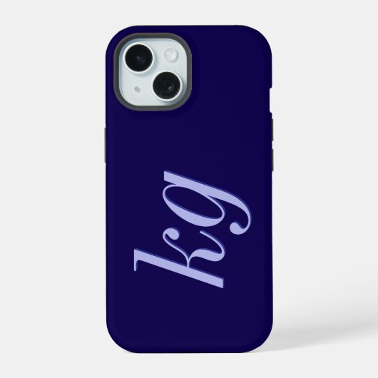 Initiales Monogramme Bleu Élégant Moderne (Verso)