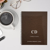 Initiales monogramme en cuir marron 2027