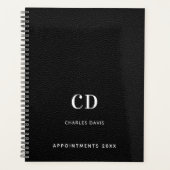 Initiales monogramme en cuir noir 2027 (Devant)