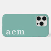 Initiales Monogramme Latéral Bleu Sarcelle Minimal (Verso Horizontal)