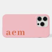 Initiales Monogramme Latérales Minimaliste Rose & (Verso Horizontal)