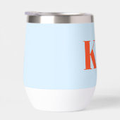 Initiales Monogramme Moderne Bleu Orange Personnal (Droite)