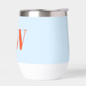 Initiales Monogramme Moderne Bleu Orange Personnal (Gauche)