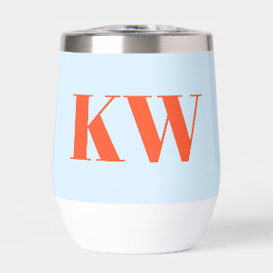 Initiales Monogramme Moderne Bleu Orange Personnal