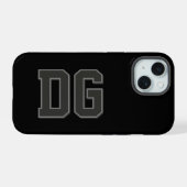 Initiales Monogramme Noir Gris Moderne (Verso Horizontal)