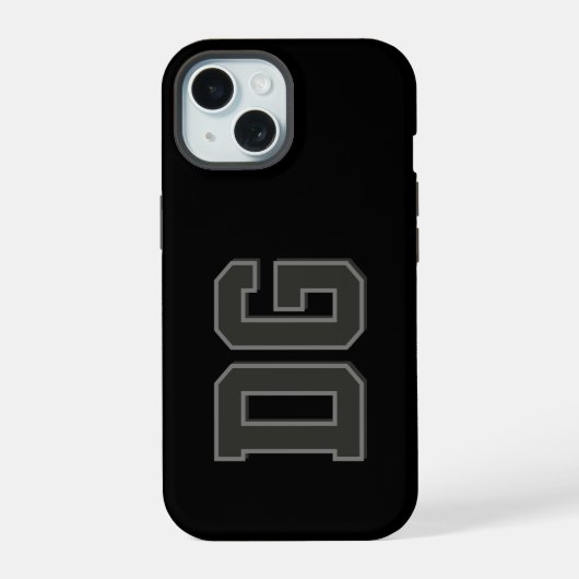 Initiales Monogramme Noir Gris Moderne (Verso)