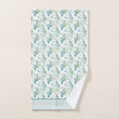 Initiales Monogramme Nom Eucalyptus Verdure (Serviette à main)