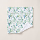 Initiales Monogramme Nom Eucalyptus Verdure (Gant de toilette)