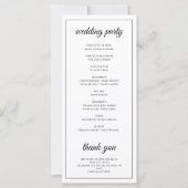 Initiales Monogramme Programme de mariage minimali (Dos)