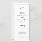 Initiales Monogramme Programme de mariage minimali (Devant)