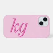 Initiales Monogramme Rose Élégant Moderne (Verso Horizontal)