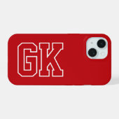 Initiales Monogramme Rouge Blanc Moderne (Verso Horizontal)