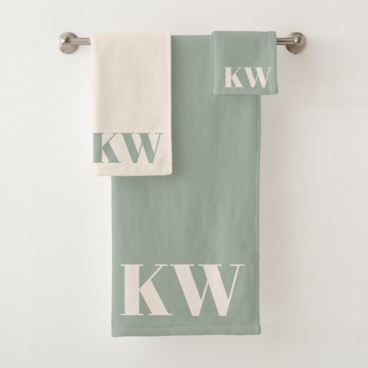 Initiales Monogramme Vert Sauge Moderne Personnali (En situation)