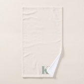 Initiales Monogramme Vert Sauge Moderne Personnali (Serviette à main)