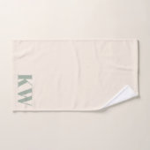 Initiales Monogramme Vert Sauge Moderne Personnali (Serviette à main)