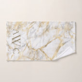 Initiales Monogrammées Marbre Or Blanc Gris (Serviette à main)