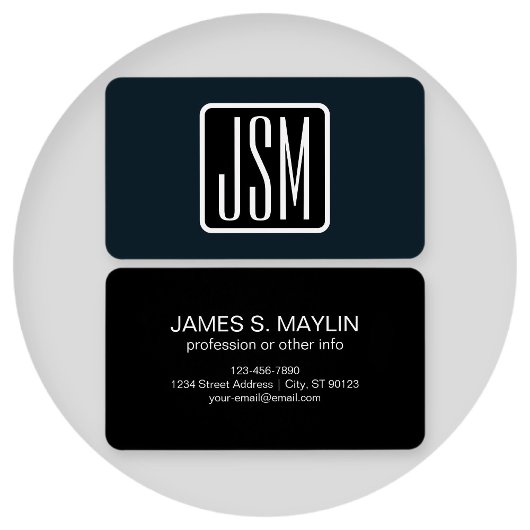 Initiales Monogrammées Modernes | Noir & Blanc