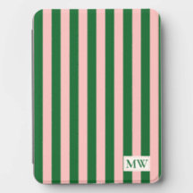 Initiales Monogrammes Bandes Colorées Rose Vert