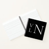 Initiales Monogrammes Customisés Carnet noir (Intérieur)
