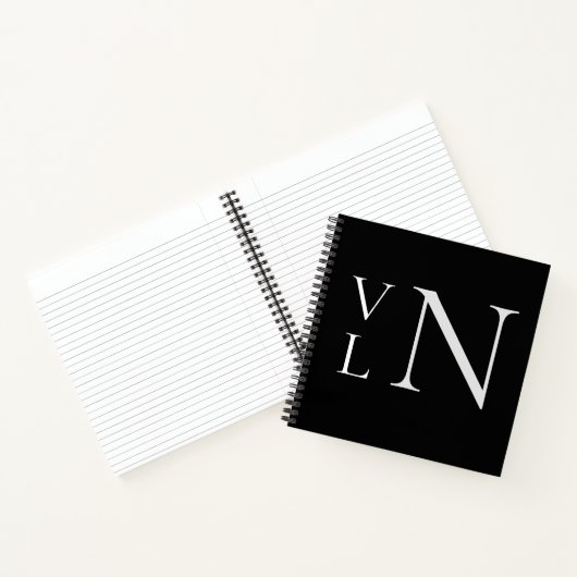 Initiales Monogrammes Customisés Carnet noir (Intérieur)
