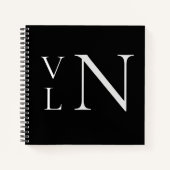 Initiales Monogrammes Customisés Carnet noir (Devant)