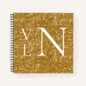 Initiales Monogrammes Customisés Carnet Or (Devant)