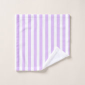 Initiales Monogrammes en Rayures de Cabane Lavande (Gant de toilette)