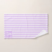 Initiales Monogrammes en Rayures de Cabane Lavande (Serviette à main)