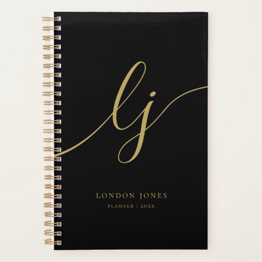 Initiales Monogrammes Entreprise Noir Initiales Or (Devant)