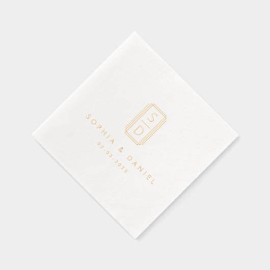 Initiales monogrammes modernes mariage blanc (Droite)