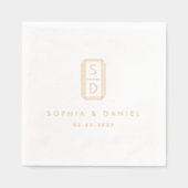 Initiales monogrammes modernes mariage blanc (Recto)