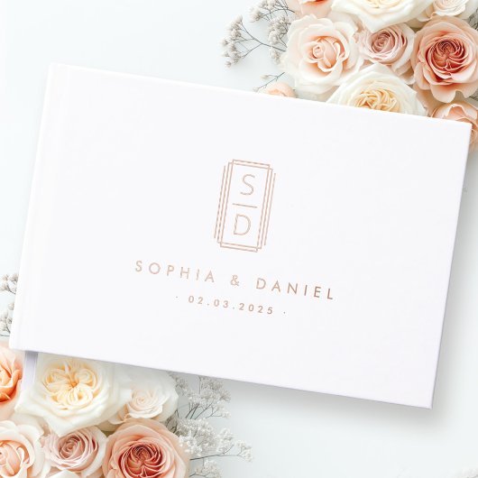 Initiales monogrammes modernes mariage blanc vrai