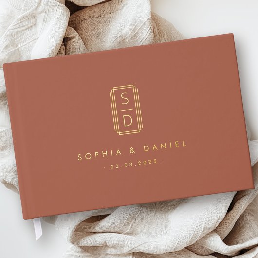 Initiales monogrammes modernes mariage blanc vrai