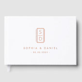 Initiales monogrammes modernes mariage blanc vrai (Recto)