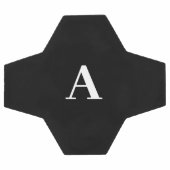 Initiales Monogrammes Noir Blanc Nom personnalisé  (Plat)