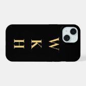 Initiales Monogrammes Or Noir (Verso Horizontal)