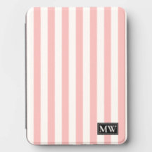 Initiales Monogrammes Rayures Colorées Rose Blanc