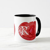 Initiales monogrammes Rose Floral Mug (Devant droit)