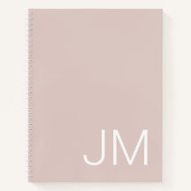 Initiales monogrammes surdimensionnées Carnet rose