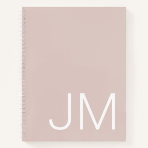 Initiales monogrammes surdimensionnées Carnet rose