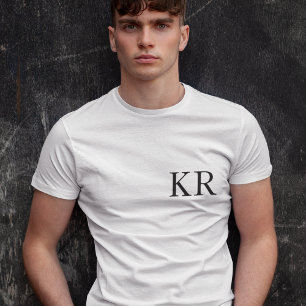 Initiales monogrammes T-shirt tendance moderne e