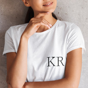 Initiales monogrammes T-shirt tendance moderne e