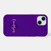 Initiales Nom Minimaliste Violet Profond Uni (Verso Horizontal)